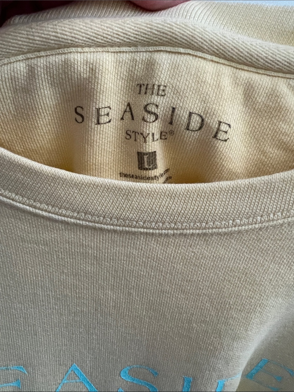 Seaside Logo Crewneck Sweater in Pale Yellow - Picture 2 of 3